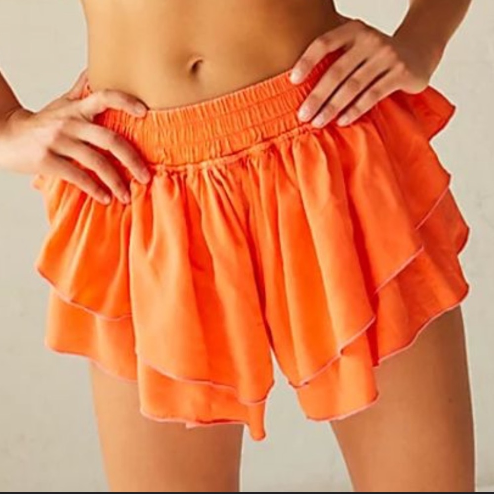 Free People Orange Prima Shorts- Size XS